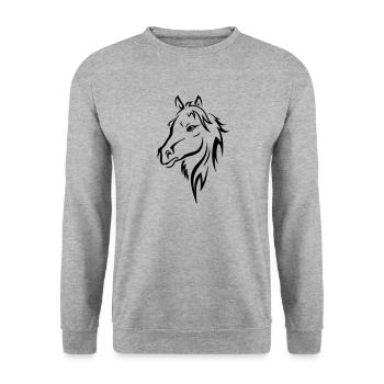 Cheval, étalon, MARE - Sweat-shirt Unisexe - gris chiné - Devant - Alina (178cm) & Michal (187cm)