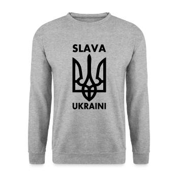 Ukraine - Unisex Sweatshirt - salt & pepper - Front - Alina (178cm) & Michal (187cm)