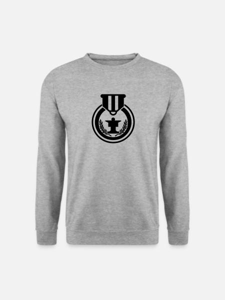 Militärmedaille - Unisex Pullover - Weißgrau meliert