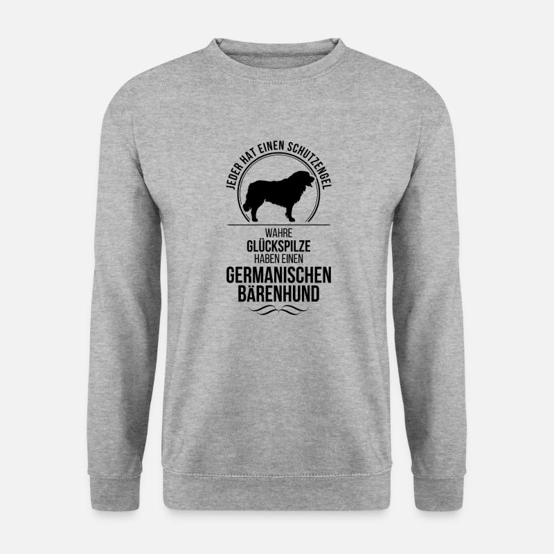 GERMANISCHER BÄRENHUND Schutzengel Hunde Wilsigns - Unisex Pullover - Weißgrau meliert