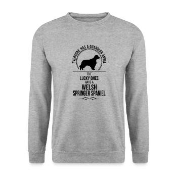WELSH SPRINGER SPANIEL Guardian Angel Wilsigns - Unisex Sweatshirt - salt & pepper - Front - Alina (178cm) & Michal (187cm)