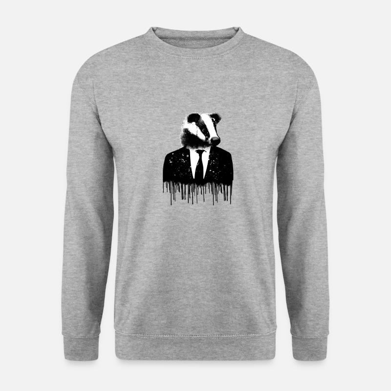 badger,skunk,graffiti,painting,black - Unisex Sweatshirt - salt & pepper