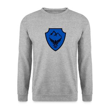 Armoiries bleues - Sweat-shirt Unisexe - gris chiné - Devant - Alina (178cm) & Michal (187cm)