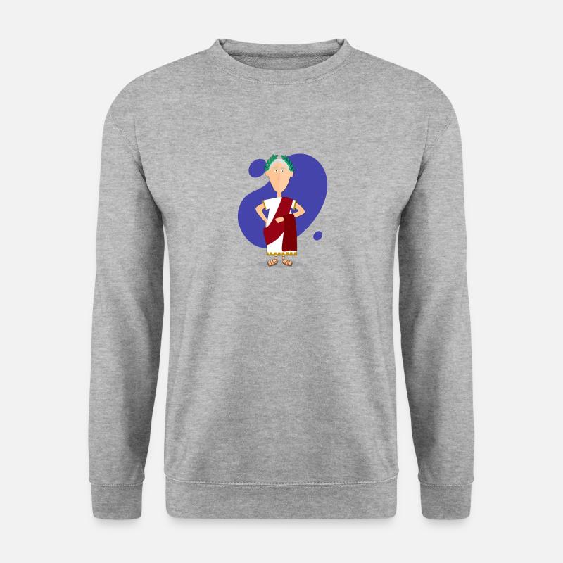 Porträt von Julius Cäsar, römischer Kaiser - Unisex Pullover - Weißgrau meliert