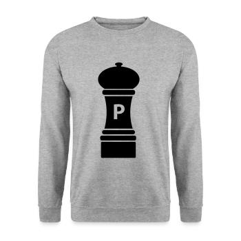 Black pepper mill / gift idea - Unisex Sweatshirt - salt & pepper - Front - Alina (178cm) & Michal (187cm)