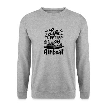La vie est meilleure sur un hydroglisseur - Sweat-shirt Unisexe - gris chiné - Devant - Alina (178cm) & Michal (187cm)