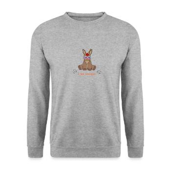 I would like to be a unicorn - Unisex Sweatshirt - salt & pepper - Front - Alina (178cm) & Michal (187cm)