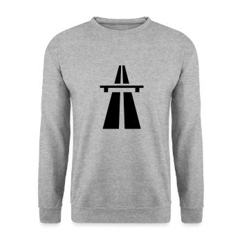 Autobahn Schild - Unisex Pullover - Weißgrau meliert - Vorne - Alina (178cm) & Michal (187cm)