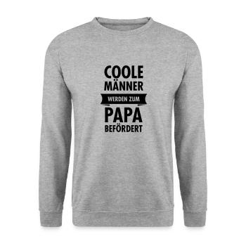 Coole Männer Werden Zum Papa Befördert - Unisex Sweatshirt - salt & pepper - Front - Alina (178cm) & Michal (187cm)