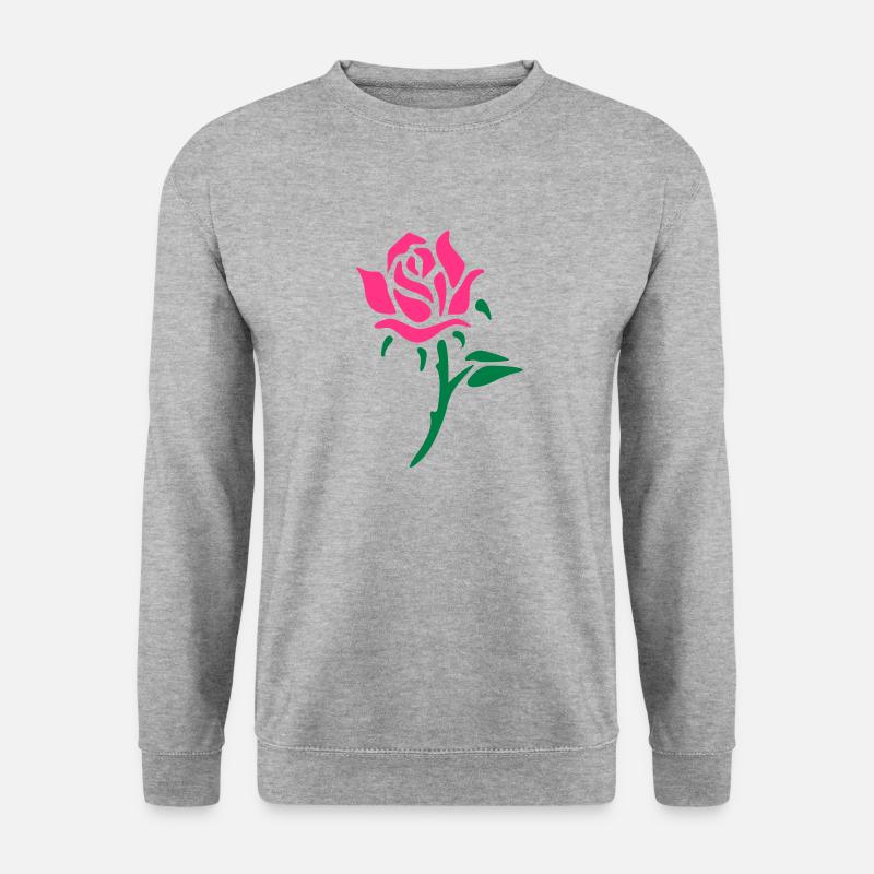 Rose - Unisex Pullover - Weißgrau meliert