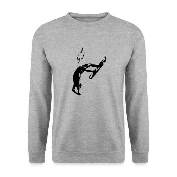 Kiter - Dead Man - Unisex Pullover - Weißgrau meliert - Vorne - Alina (178cm) & Michal (187cm)