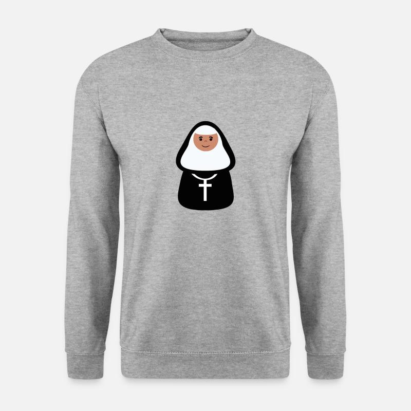 Nonne - Unisex Pullover - Weißgrau meliert