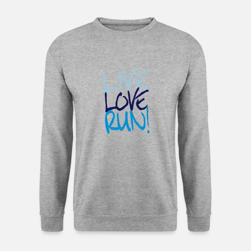 Live Love Run! - Unisex Pullover - Weißgrau meliert