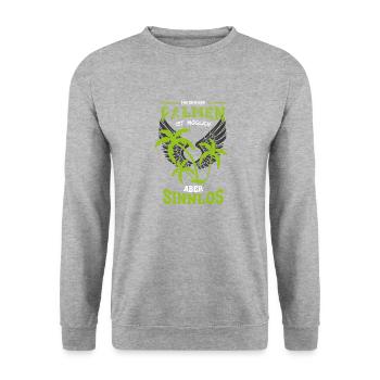 Urlaub Palmen Strand Meer Leben sinnlos - Geschenk - Unisex Pullover - Weißgrau meliert - Vorne - Alina (178cm) & Michal (187cm)