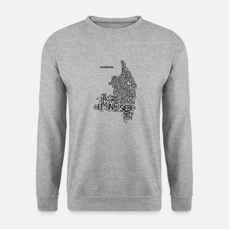 Augsburg Buchstabenviertel - Unisex Pullover - Weißgrau meliert