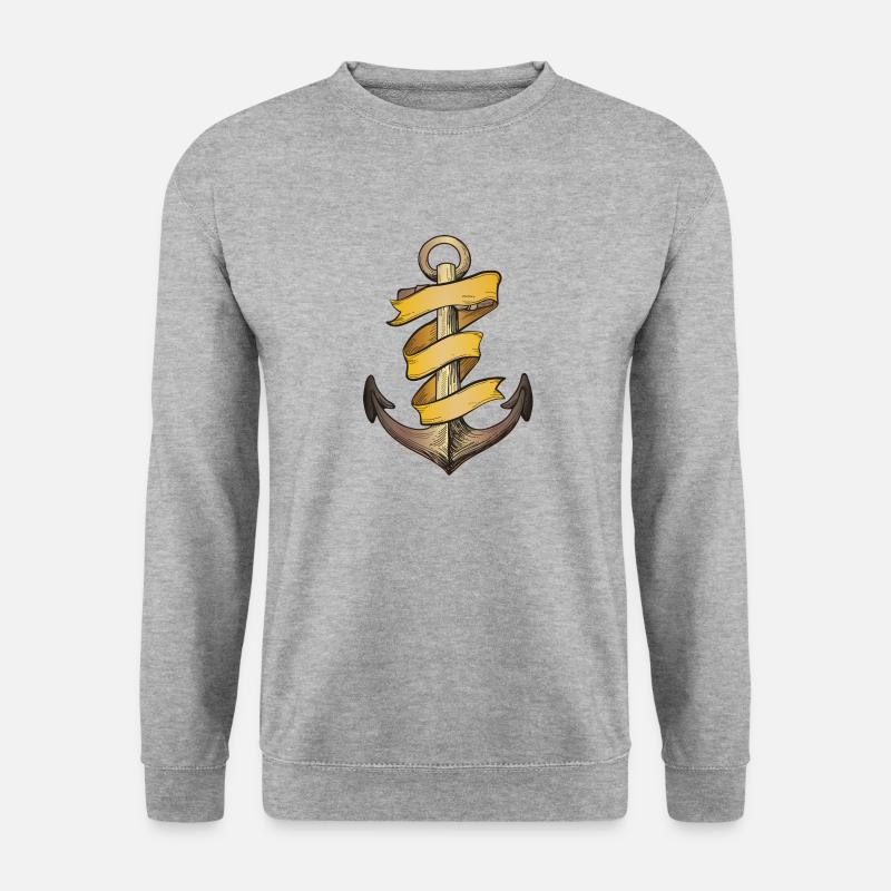 anker - Unisex Pullover - Weißgrau meliert