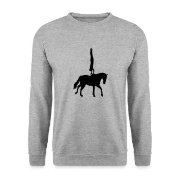 Voltigieren - Unisex Pullover - Weißgrau meliert - Vorne - Alina (178cm) & Michal (187cm)