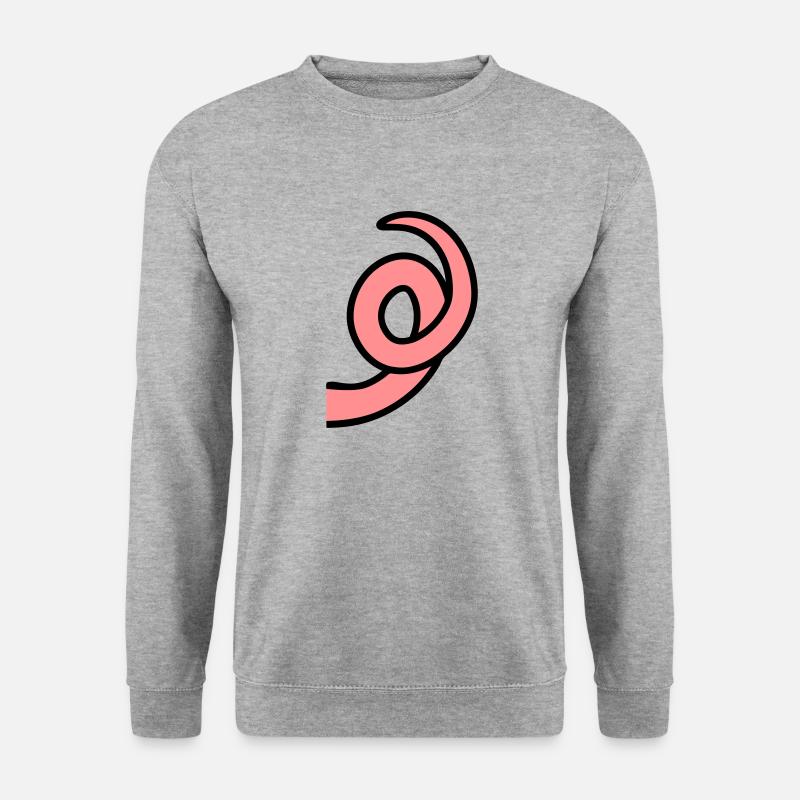 Schweinchen Ringelschwanz - Unisex Pullover - Weißgrau meliert
