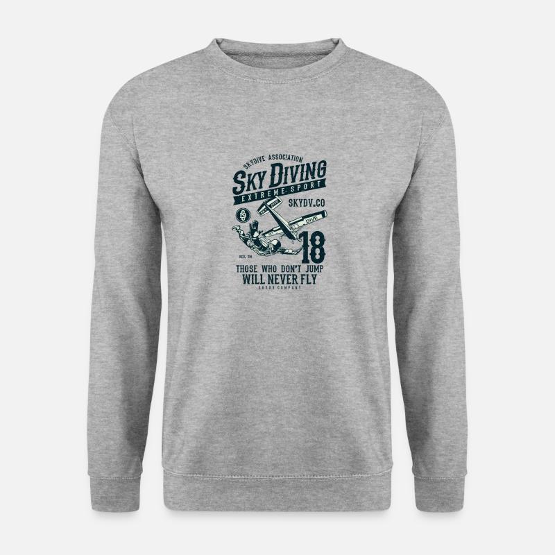 Sky Diving Fallshirmspringen - Unisex Pullover - Weißgrau meliert
