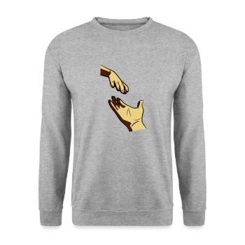 Provide rich hand - Unisex Sweatshirt - salt & pepper - Front - Alina (178cm) & Michal (187cm)
