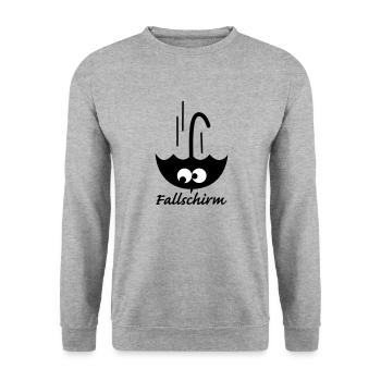 Fallschirm - Unisex Pullover - Weißgrau meliert - Vorne - Alina (178cm) & Michal (187cm)
