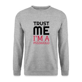 Pizza / Pizzaiolo / Pizza Chef / Pizzachef - Unisex Sweatshirt - salt & pepper - Front - Alina (178cm) & Michal (187cm)