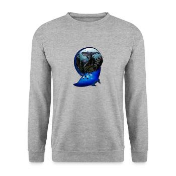 under the sea 2 - Unisex Sweatshirt - salt & pepper - Front - Alina (178cm) & Michal (187cm)