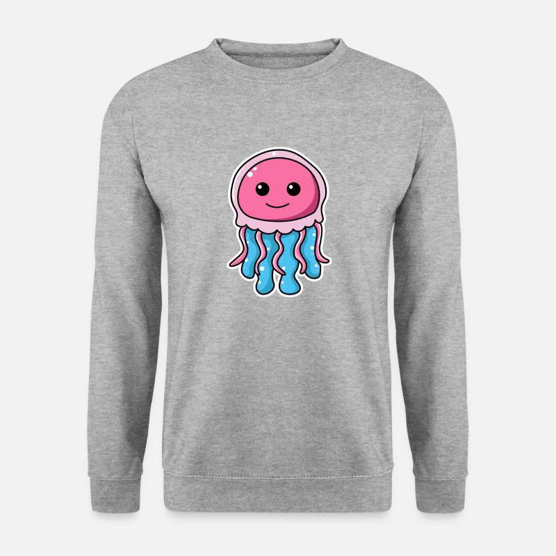 Qualle - Unisex Pullover - Weißgrau meliert