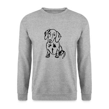 Dachshund - Unisex Sweatshirt - salt & pepper - Front - Alina (178cm) & Michal (187cm)
