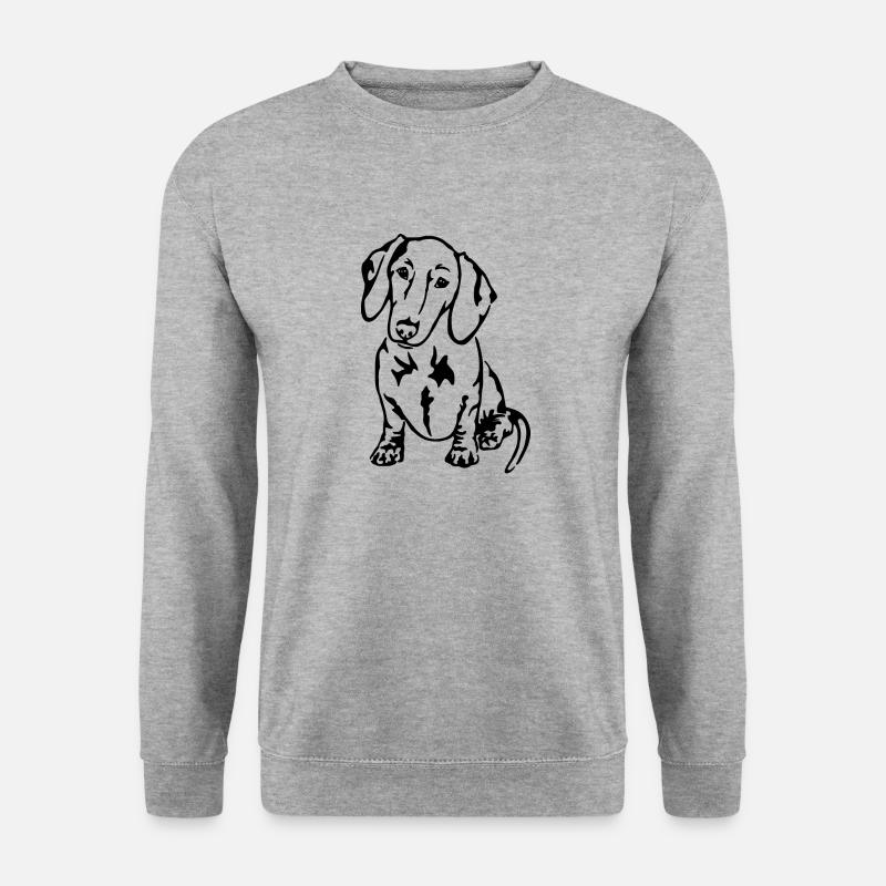 Dackel - Unisex Pullover - Weißgrau meliert