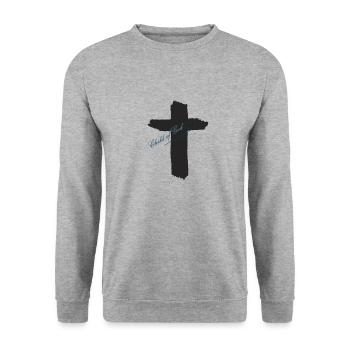 Fils de Dieu - Sweat-shirt Unisexe - gris chiné - Devant - Alina (178cm) & Michal (187cm)