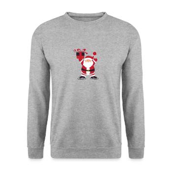 santa - Unisex Sweatshirt - salt & pepper - Front - Alina (178cm) & Michal (187cm)