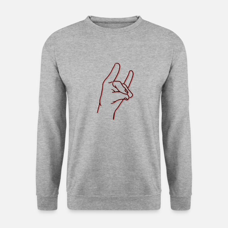 Handzeichen oder so - Unisex Pullover - Weißgrau meliert