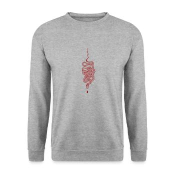 Snake red - Unisex Pullover - Weißgrau meliert - Vorne - Alina (178cm) & Michal (187cm)
