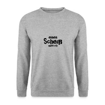 einen Scheiß muss ich - Unisex Pullover - Weißgrau meliert - Vorne - Alina (178cm) & Michal (187cm)