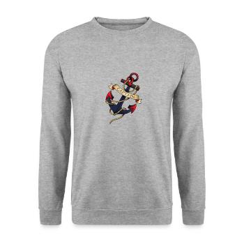 ANKER TATTOO - Unisex Pullover - Weißgrau meliert - Vorne - Alina (178cm) & Michal (187cm)