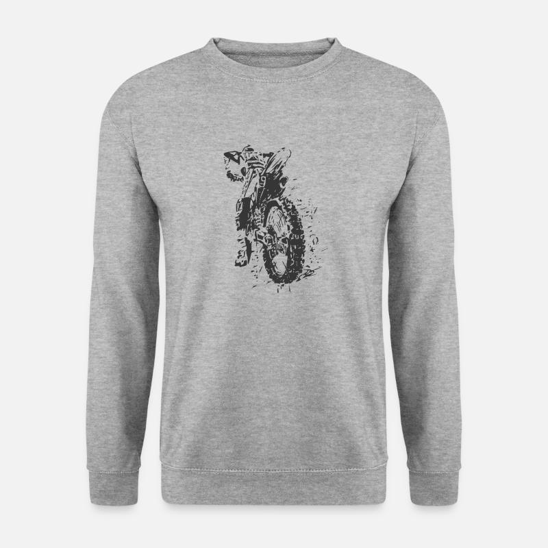 Moto-Cross - Unisex Pullover - Weißgrau meliert