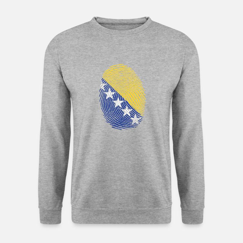 Empreinte digitale de la Bosnie - Sweat-shirt Unisexe - gris chiné