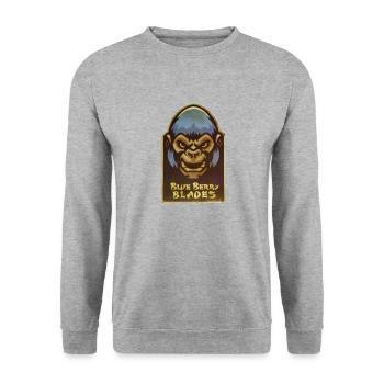 blue berry blades affe robot - Unisex Pullover - Weißgrau meliert - Vorne - Alina (178cm) & Michal (187cm)