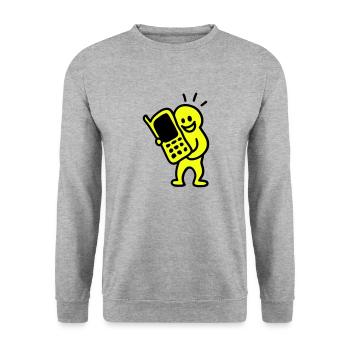 Tefefonieren mobile phone - Unisex Sweatshirt - salt & pepper - Front - Alina (178cm) & Michal (187cm)