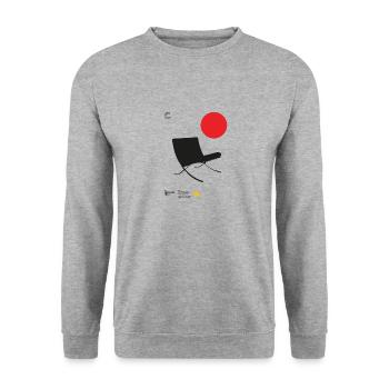Barcelona Chair, Ludwig Mies van der Rohe - Unisex Pullover - Weißgrau meliert - Vorne - Alina (178cm) & Michal (187cm)