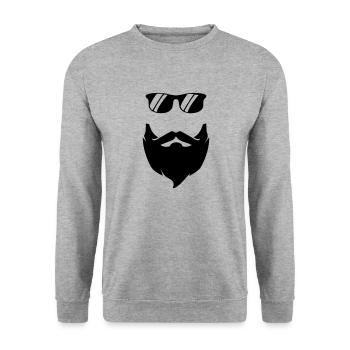 Beard Sunglasses - Unisex Pullover - Weißgrau meliert - Vorne - Alina (178cm) & Michal (187cm)