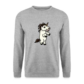 Unicorn - Unisex Sweatshirt - salt & pepper - Front - Alina (178cm) & Michal (187cm)