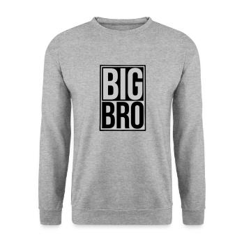 Schild Big Bro Logo - Unisex Pullover - Weißgrau meliert - Vorne - Alina (178cm) & Michal (187cm)