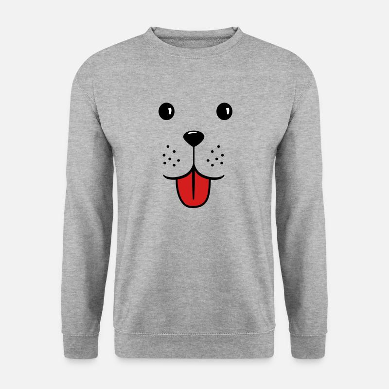 Süßes Gesicht Hundegesicht - Unisex Pullover - Weißgrau meliert