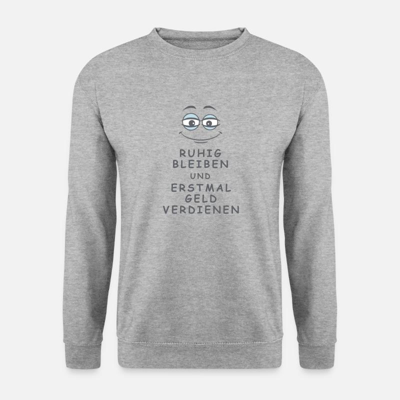 Geld verdienen - Unisex Pullover - Weißgrau meliert