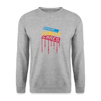 shhh no one cares - Unisex Sweatshirt - salt & pepper - Front - Alina (178cm) & Michal (187cm)