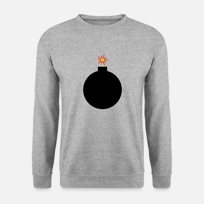 Bombe in Bobastisch - Bild - Unisex Pullover - Weißgrau meliert