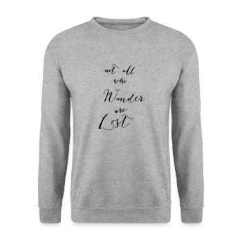 Not all who wander are lost - Unisex Pullover - Weißgrau meliert - Vorne - Alina (178cm) & Michal (187cm)