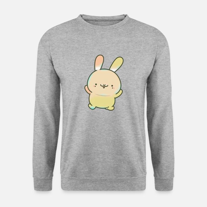 Kawaii Cute Happy Dancing Rabbit - Unisex Sweatshirt - salt & pepper